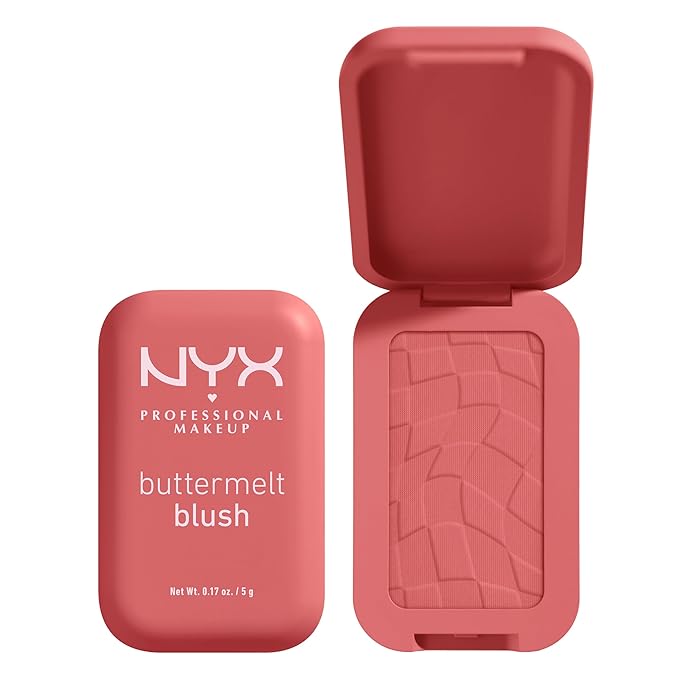 NYX PROFESSIONAL MAKEUP Buttermelt Powder Blush, Fade and Transfer-Resistant Blush, Up to 12HR Make Up Wear, Vegan Formula - Feeling Butta-Velvo Beauty