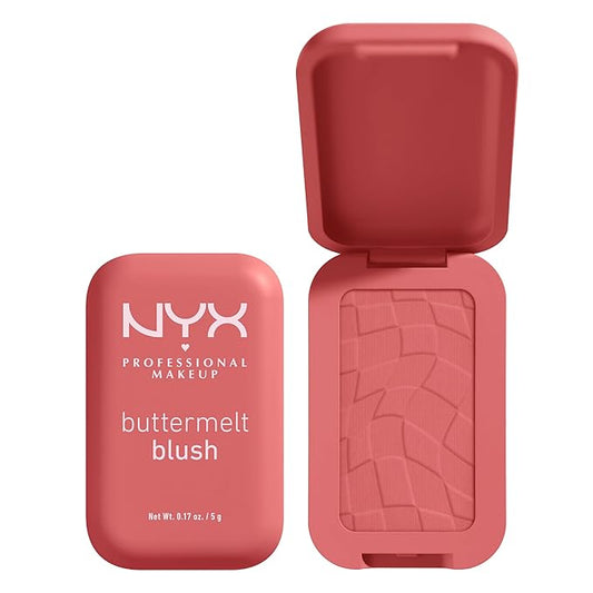 NYX PROFESSIONAL MAKEUP Buttermelt Powder Blush, Fade and Transfer-Resistant Blush, Up to 12HR Make Up Wear, Vegan Formula - Feeling Butta-Velvo Beauty