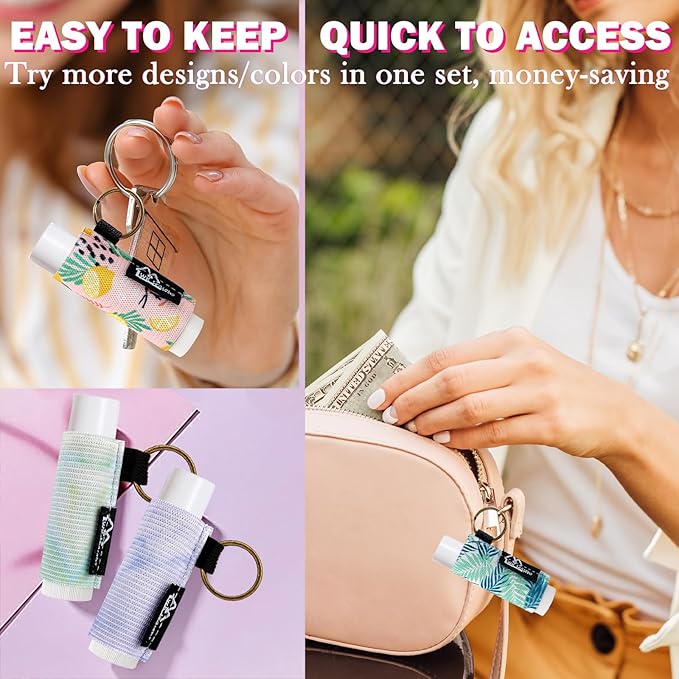 WK IEASON Lip Balm Holder Keychain Bulk Chapstick Holder Key chain-Velvo Beauty