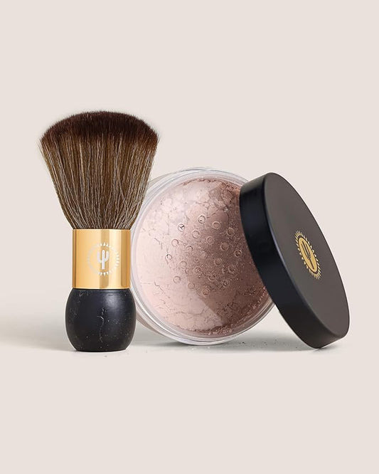 Quick-Dry Powder Kit l Removes Sticky, Tacky Feeling l Hydrates Skin l Includes Powder & Brush l Dermatologically Tested, Vegan-Friendly, Talc-Free l All Skin Types l 1oz-Velvo Beauty