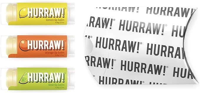 Hurraw! Lemon, Orange, Lime Lip Balms, 3 Pack Bundle: Organic, Certified Vegan, Cruelty and Gluten Free. Non-GMO, 100% Natural Ingredients. Bee, Shea, Soy and Palm Free. Made in USA-Velvo Beauty