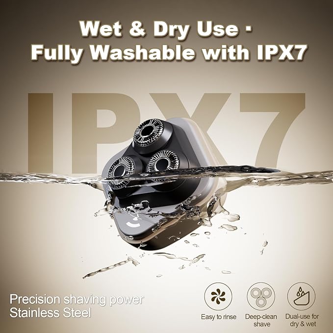 Facial Hair Removal for Women, 3D Floating Blade Rotary Razor, Wet/Dry Electric Shaver, Portable & USB Rechargeable Epilator Hair Remover for Face, Upper Lip, Chin, Arms & Legs (Beige)-Velvo Beauty