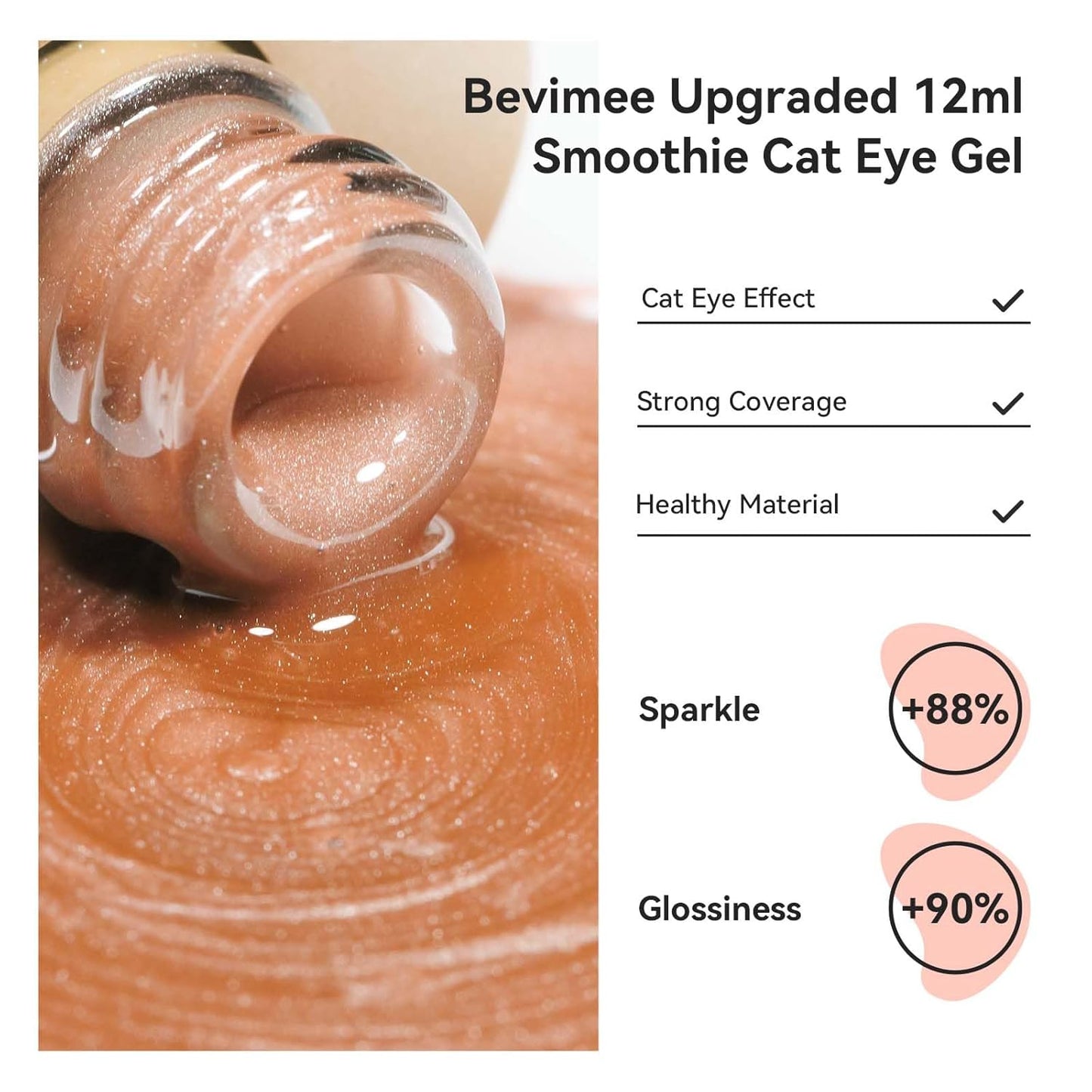 Cat Eye Gel Nail Polish, Moonlight Cateye Gel Polish 12ML Magnetic Nail Polish Holographic Glitter Mirror Glass Ceramics Smoothie UV Gels for Nail Art Manicure DIY at Home 1PC-Velvo Beauty