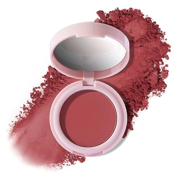 Mally Beauty Bulletproof Powder Blush - Robust Rose - Long-Lasting Flush of Color - Compact Blush Powder Makeup - Matte Finish-Velvo Beauty