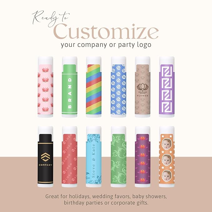 Lip Balm Bulk Unlabeled - Made in USA Bulk Chapstick - Natural Ingredients Vitamin E Shea Butter - Custom Chapstick Bulk For Party & Wedding Favors (150 Count, Vanilla)-Velvo Beauty