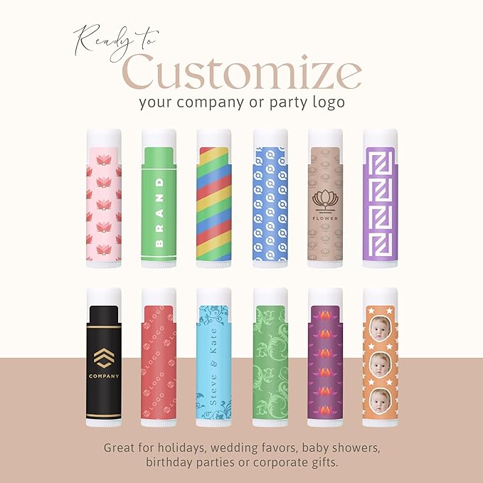 Lip Balm Bulk Unlabeled - Made in USA Bulk Chapstick - Natural Ingredients Vitamin E Shea Butter - Custom Chapstick Bulk For Party & Wedding Favors (50 Count, Cherry)-Velvo Beauty