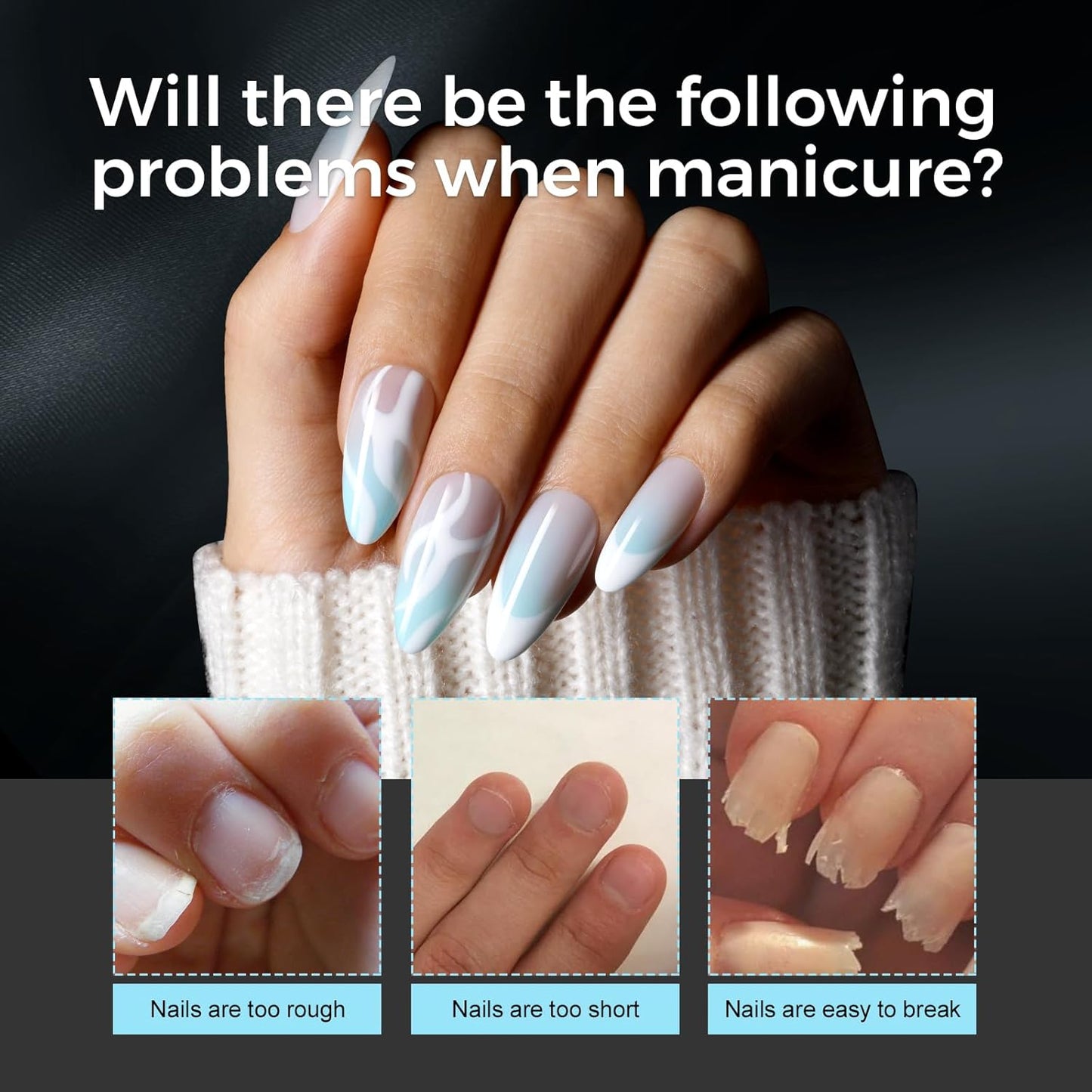 TOMICCA Nail Tips Medium Almond Nail Tips 240Pcs Clear Acrylic Nails Pre-shape Gel Nails for Nail Extension False Nail Tips 12 Sizes-Velvo Beauty