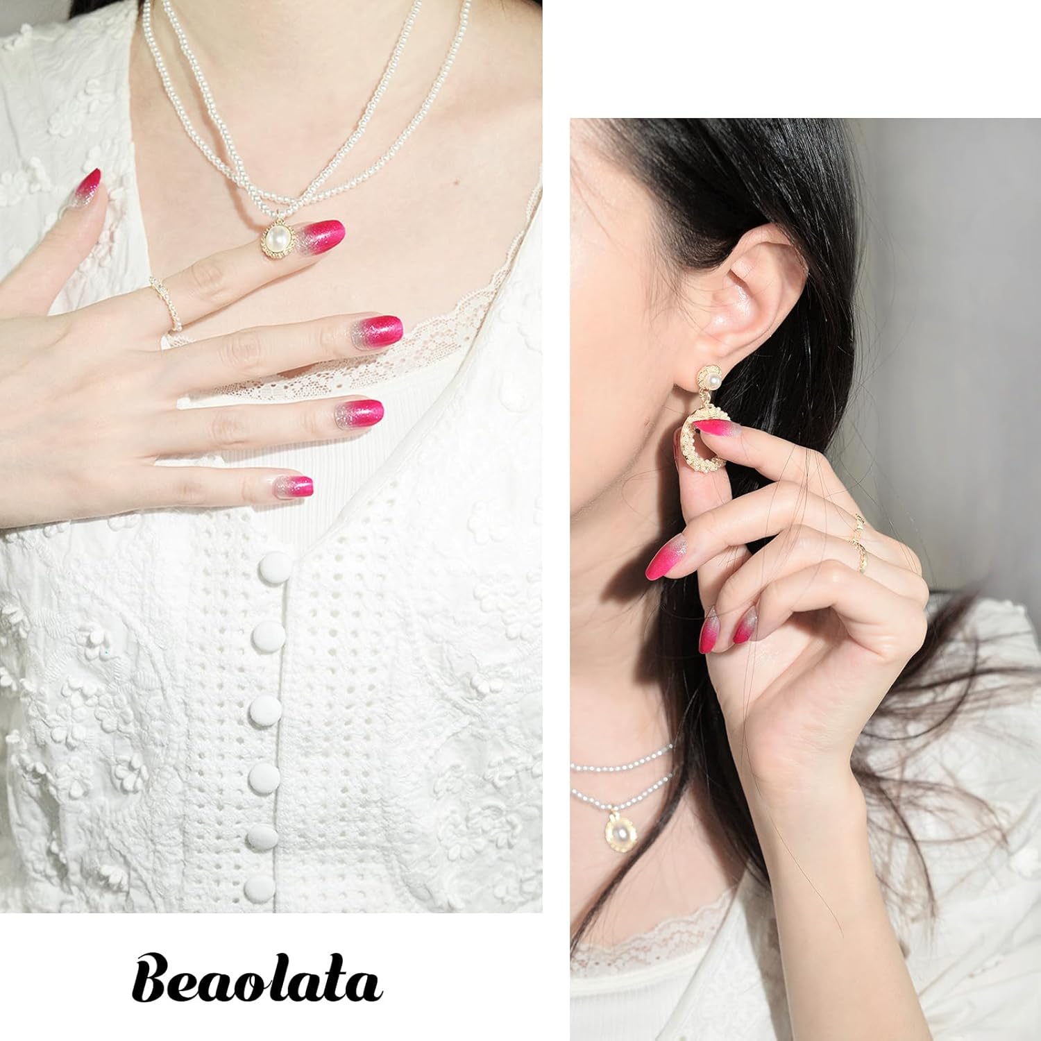 Nail Polish Strips, 32PCS Salon Quality Wraps, Long Lasting Gel Nail Stickers for Women Easy Apply& Remove (Cherry on Top Light Pink)-Velvo Beauty