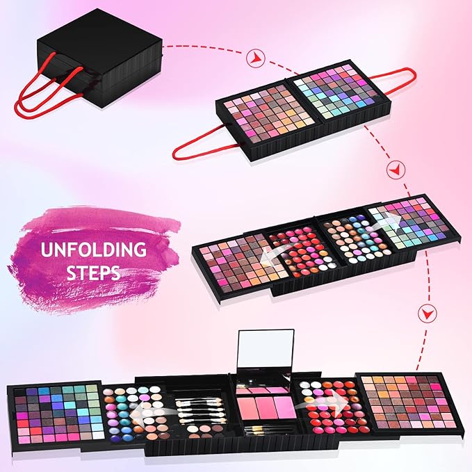 All in One Makeup Kit for Women Full Kit- 177 Color Combination Makeup Set Palette- 119 Eyeshadow,35 Lipstick,6 Powder,14 Concealer,10 Applicators,20 Brushes Set,Make Up Gift Kits for Women Teen Girl-Velvo Beauty