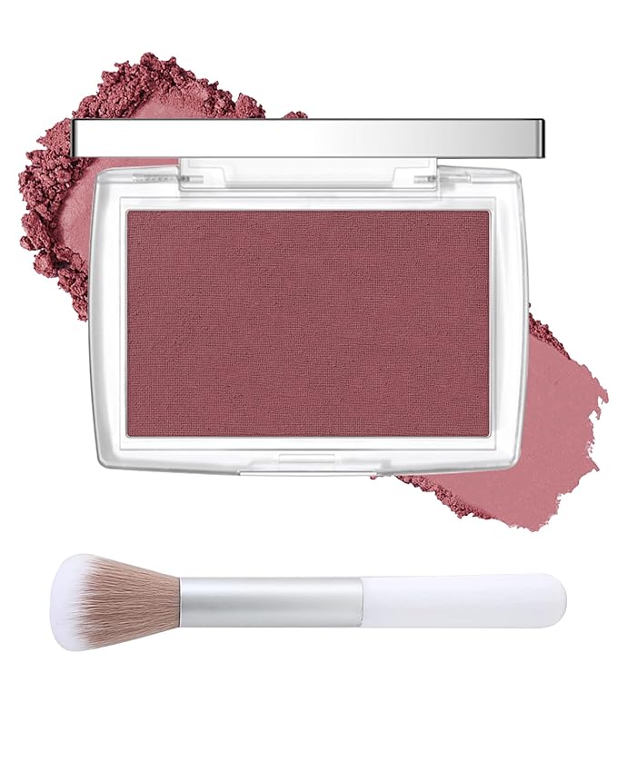 Powder Blush Palette, Matte Powder Makeup Blush for Cheeks, Natural Glow Face Blush Contour Palette, Lightweight, Smooth, Highly Pigmented Buildable Color, Long-lasting All-Day Face Enhancing -#Berry-Velvo Beauty