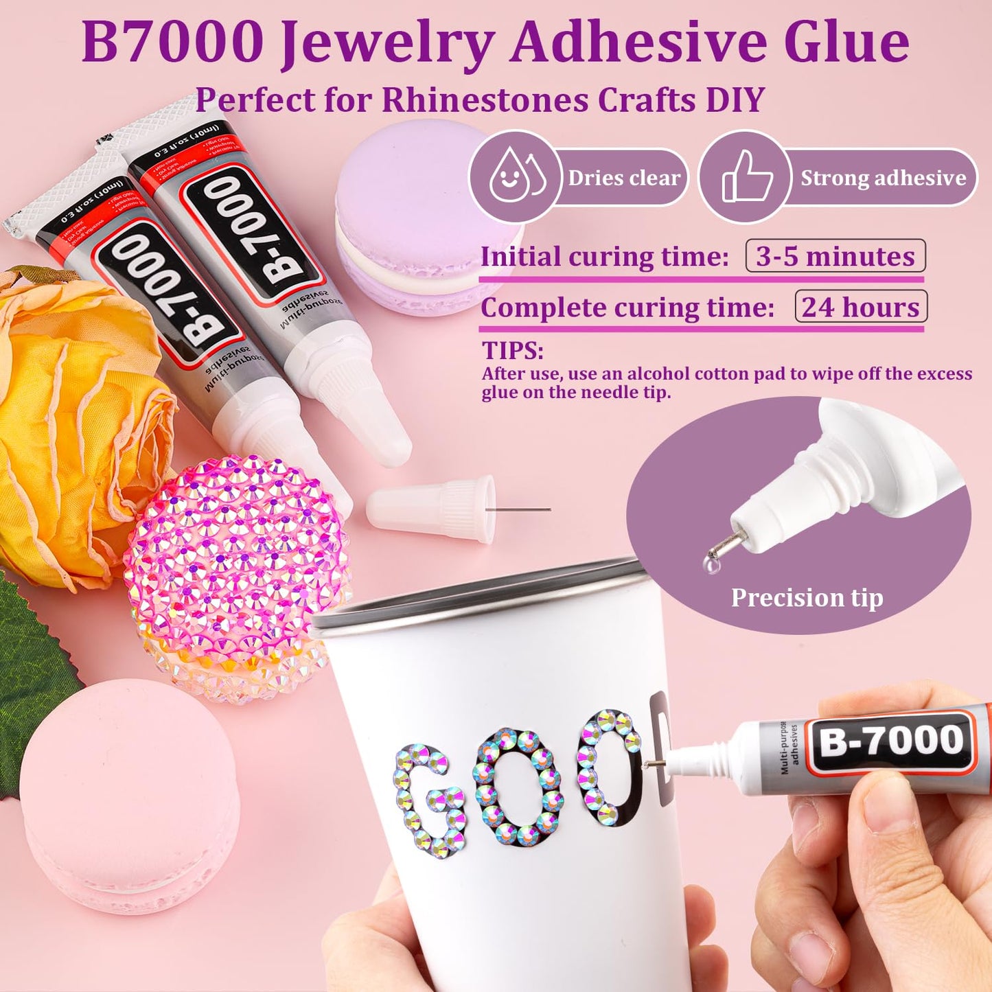 30000Pcs AB Rhinestones for Bedazzling with B7000 Jewelry Glue, Bedazzler Kit Flatback Gems, Resin Rhinestones for Crafting Crafts Clothing Shoes Fabric Nail Art Assorted Size 2/3/4/5/6mm-Velvo Beauty