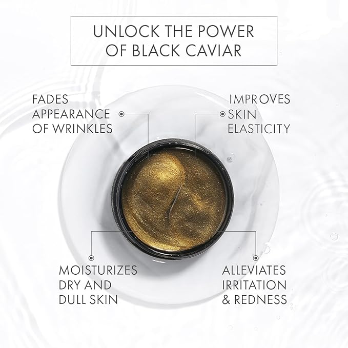 depology Black Caviar Under Eye Patches (30 Pairs), Anti-aging Hydrating Eye Mask for Wrinkles, Fine lines, Skincare with Hyaluronic Acid & Cica, Beauty & Personal Care-Velvo Beauty