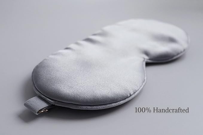 Premium Handcrafted 25 Momme Mulberry Silk Eye Mask for Sleeping (Silver Lining)-Velvo Beauty