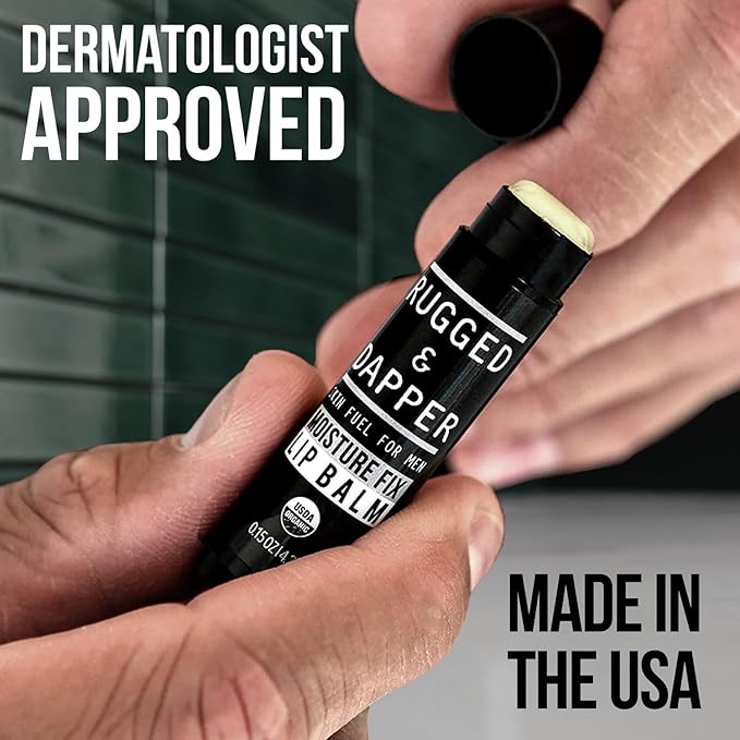 Organic Lip Balm for Men, Mens Chapstick Organic, Mens Lip Balm, Natural Chapstick for Men, Organic Chapstick Mint Lip Balm, Peppermint Lip Balm, All Natural Men's Lip Balm Chap Stick, Lip Therapy-Velvo Beauty