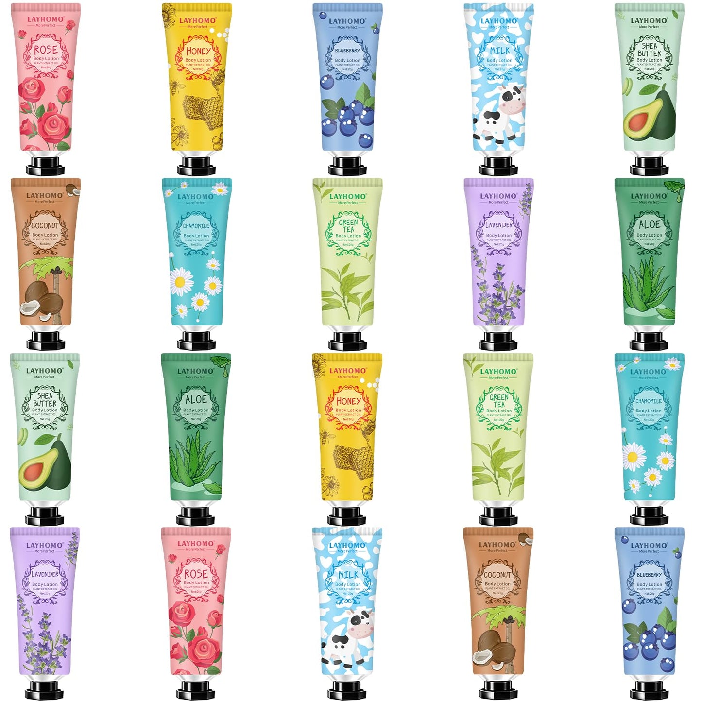 20 Pack Mini Body Lotion Gift Bulk for Dry Skin,Travel Size Small Body Cream With Shea Butter Natural Fragrance Moisturizing Body Lotion for Women Men,Stocking Stuffers Christmas Thank You Gift-Velvo Beauty