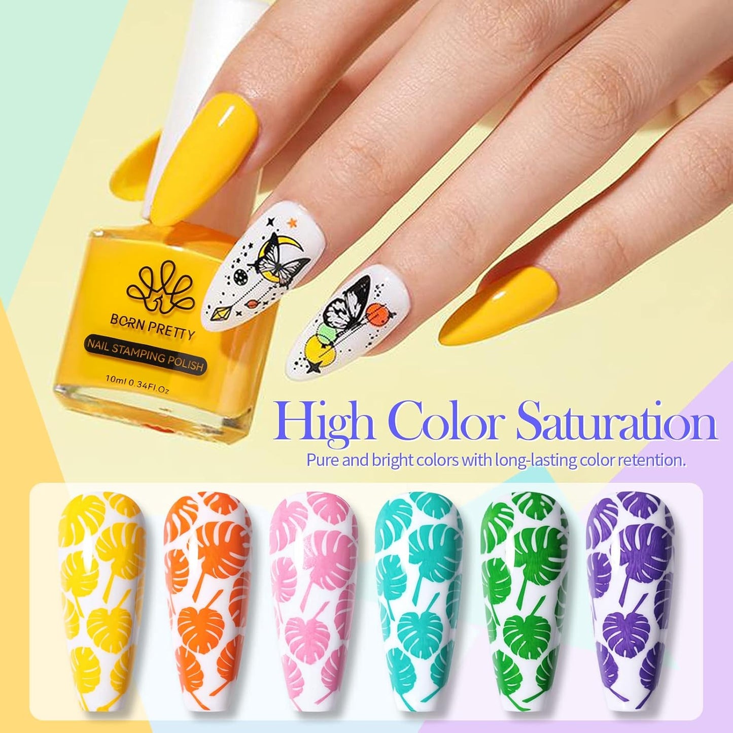 Born Pretty Nail Art Stamping Polish Halloween Nail Polish Set Manicure Print Nails Polish for Stamping Plates 24 Colors Bulk Nail Polish Set Gift Collection-Velvo Beauty