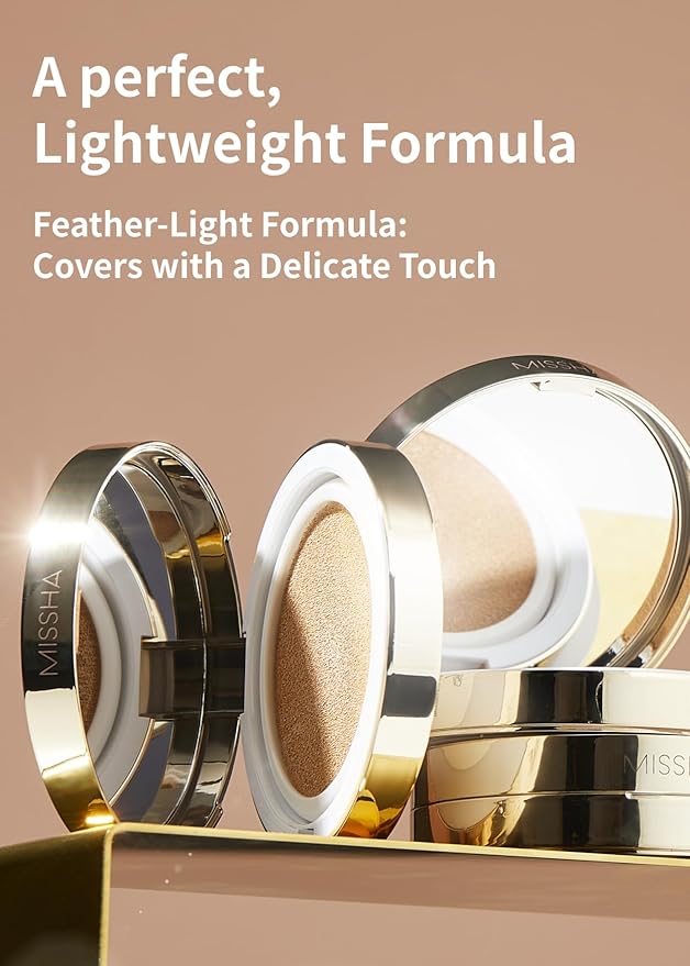 MISSHA Glow Cushion No.21 Light Beige for Bright Skin Radiant & Moisturizing Skin with Buildable Coverage-Velvo Beauty