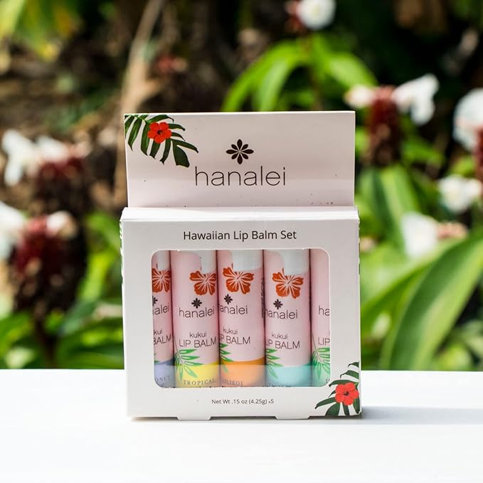 Hanalei Lip Balm and Moisturizer - Natural Kukui Oil and Beeswax Lip Moisturizer to Hydrate and Replenish Dry, Chapped Lips - Made in USA - Lilikoi-Velvo Beauty