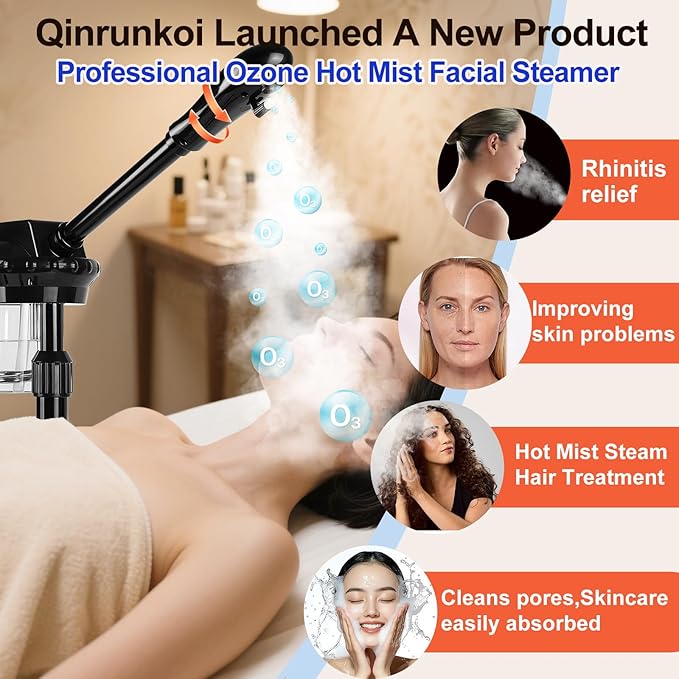 Professional Facial Steamer,vaporizador Facial Adjustable Height and Angle,More Steam, Hot Mist Facial Humidifier Atomizer for Spa Beauty, Home Use-Velvo Beauty