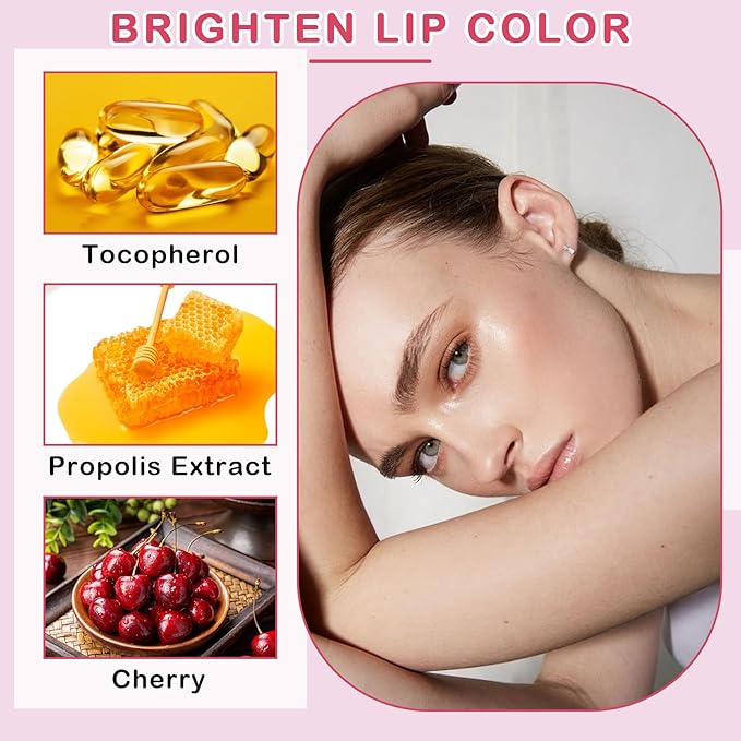 2PCS Bee Lip Balm Honey Pot Cherry Honey Lip Balm Sleeping Lip Mask Silky Hydrating Bee Lip Balm Honey Lip Mask Overnight Lip Care Products(Honey+Cherry)-Velvo Beauty
