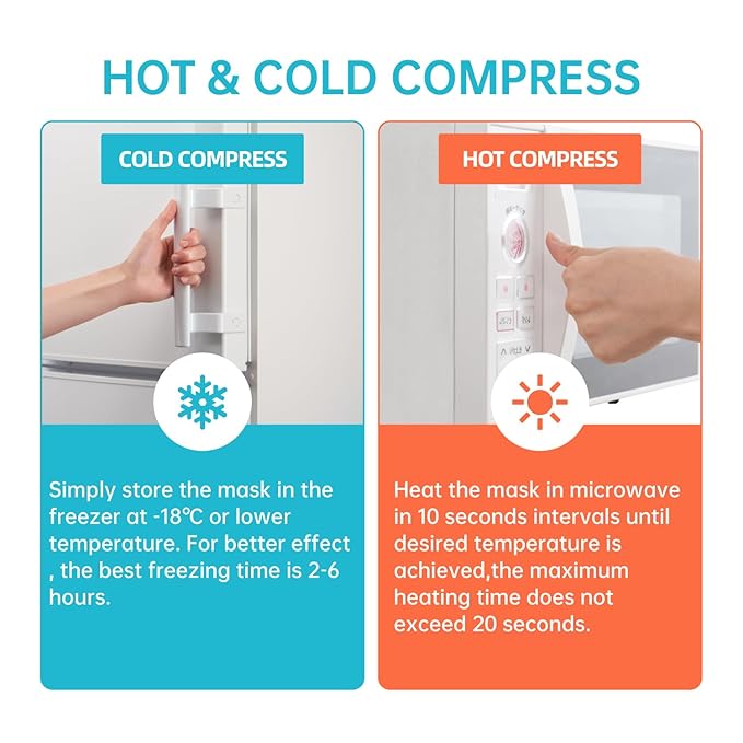 Ice Pack Face Eye Mask for Dark Circles and Puffiness,Gel Cold Cooling Face Mask for Migraines, Headache, Stress and Relaxation (Blue)-Velvo Beauty