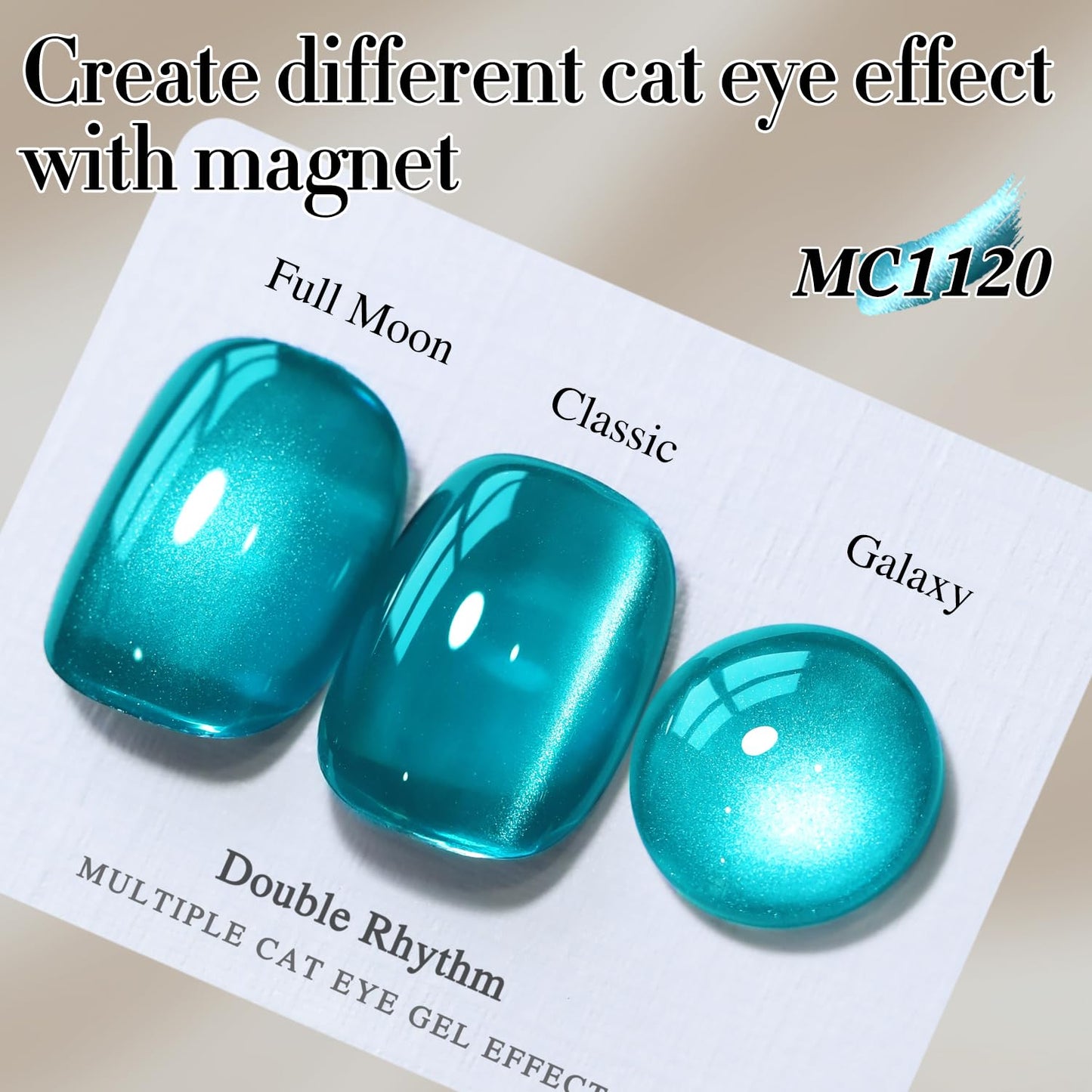 Double Rhythm Jelly Glass Cat Eye Gel Polish with Magnet 15ML Holographic Glitter Shimmer Translucent Sheer Color Magnetic Polish Salon DIY at Home (Jelly Teal-MC1120)-Velvo Beauty