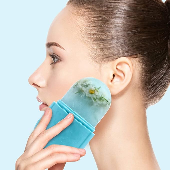 Upgraded Silicone Ice Roller for Face Massage and Skin Care - Facial Beauty Tool for Eyes, Gua Sha and Cooling-Velvo Beauty