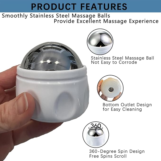 Cold Massage Roller Ball, Trigger Point Therapy, for Muscle & Myofascial Release, Deep Tissue Massage Pain Relief, Great Tool for Back/Neck Pain, Muscles Recovery-Velvo Beauty