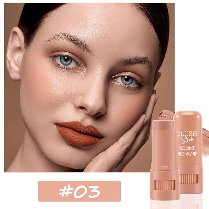 Cream Blush Makeup,Buildable Blush Stick for Cheeks,Matte Finish,Long Wear,Easy Application,Lightweight Multi Stick-Velvo Beauty