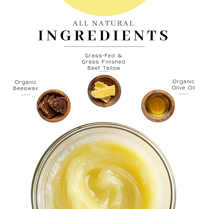 Vanman's Tallow and Honey Balm With No Added Scent (2 Pack) - Beef Tallow Face Moisturizer with Grass-Fed/Finished Beef Tallow for Skin, Organic Raw Honey and Beeswax, Cold Pressed Olive Oil - 2.5 oz-Velvo Beauty