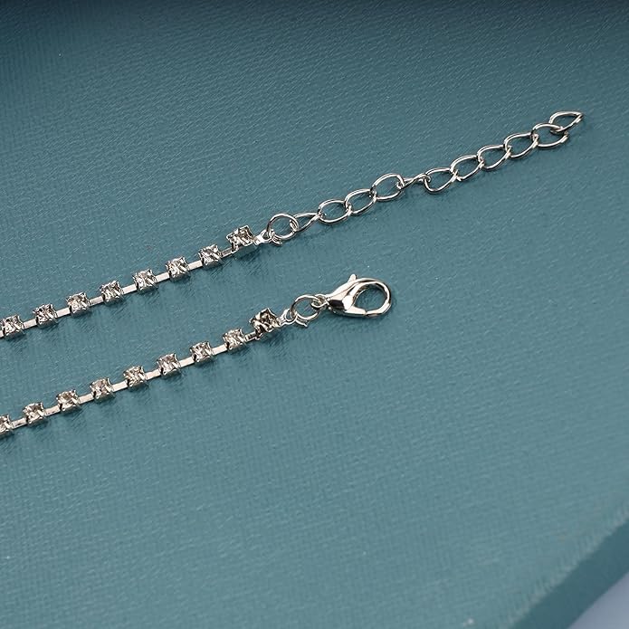 Boho Crystal Thigh Chain Silver Body Chain Leg Chains Body Jewelry Accessories for Women and Girls (Silver)-Velvo Beauty