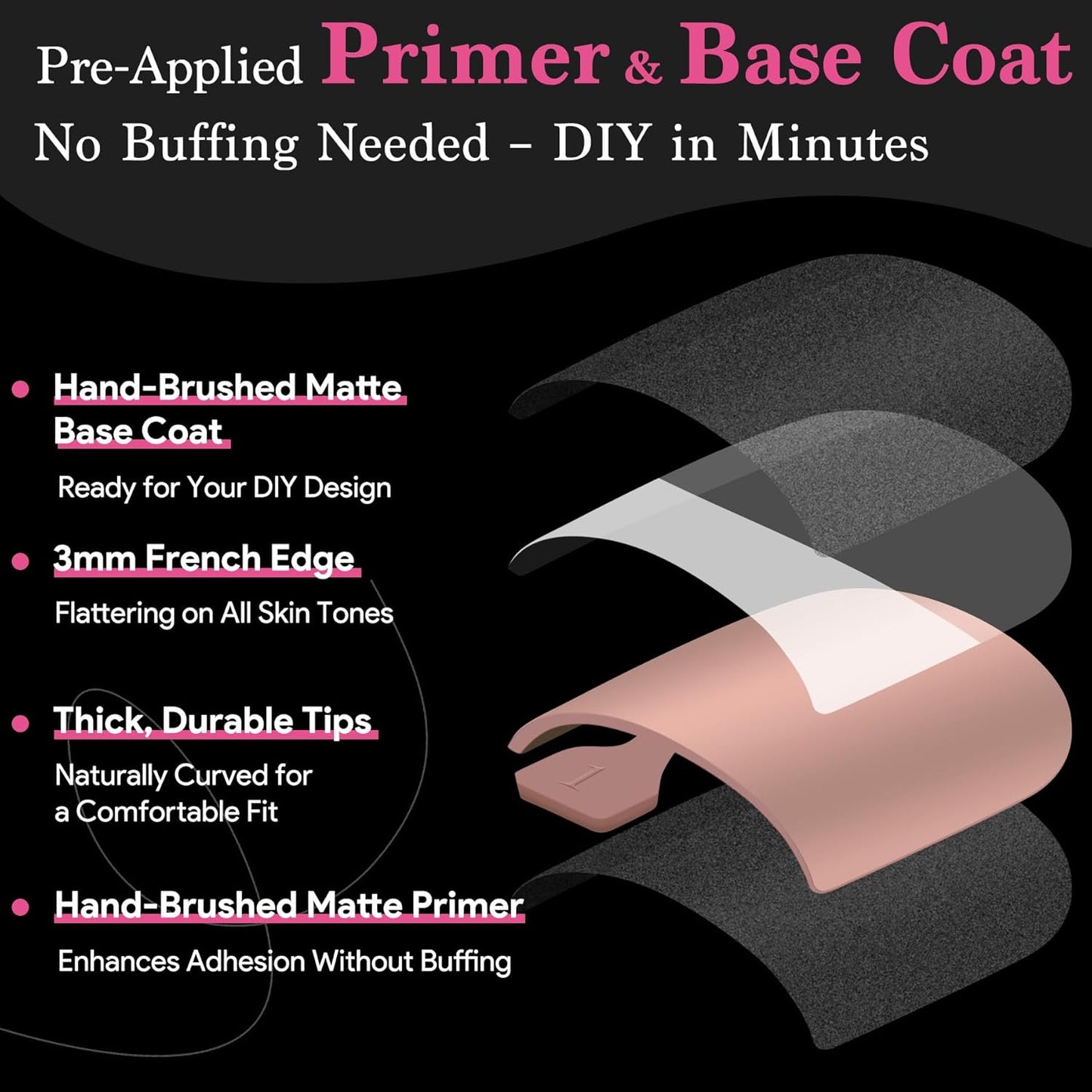 Press On Toenails for Women, Brown Pink 15 Sizes 270 Pcs Toe Nail Tips Pre-applied Primer& Base Coat, Full Cover Real Square French Tip Extension DIY at Home, Builder Nail Gel & Top Coat Required-Velvo Beauty