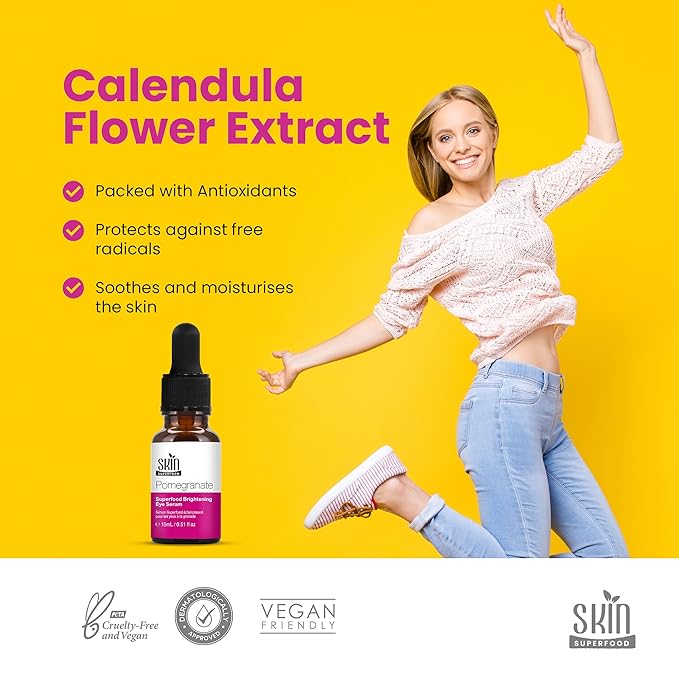 Pomegranate Superfood Brightening Oily Eye Serum 100% Natural and Vegan 0.53 Fl Oz (15ml)-Velvo Beauty