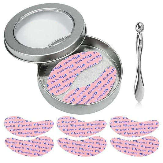 Under Eye Patches Silicone, 3 Pairs Reusable Under Eye Patches With Metal Eye Cream Applicator, Reusable Under Eye Mask Eye Pad For Minimize Fine Lines Wrinkles, Visible Metal Case-Velvo Beauty