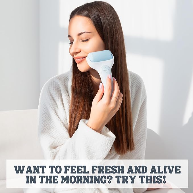 Facial Ice Roller for Face Premium with Carry Case and 2X Rollers for Long Lasting Cold - Eye Roller for Puffy Eyes & Cold Massage for Migraines (Ice Roller)-Velvo Beauty