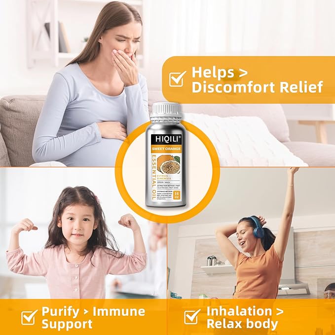 HIQILI 16 Fl Oz Orange Essential Oil, Pure and Natural for Diffuser, Skin - 500ML-Velvo Beauty