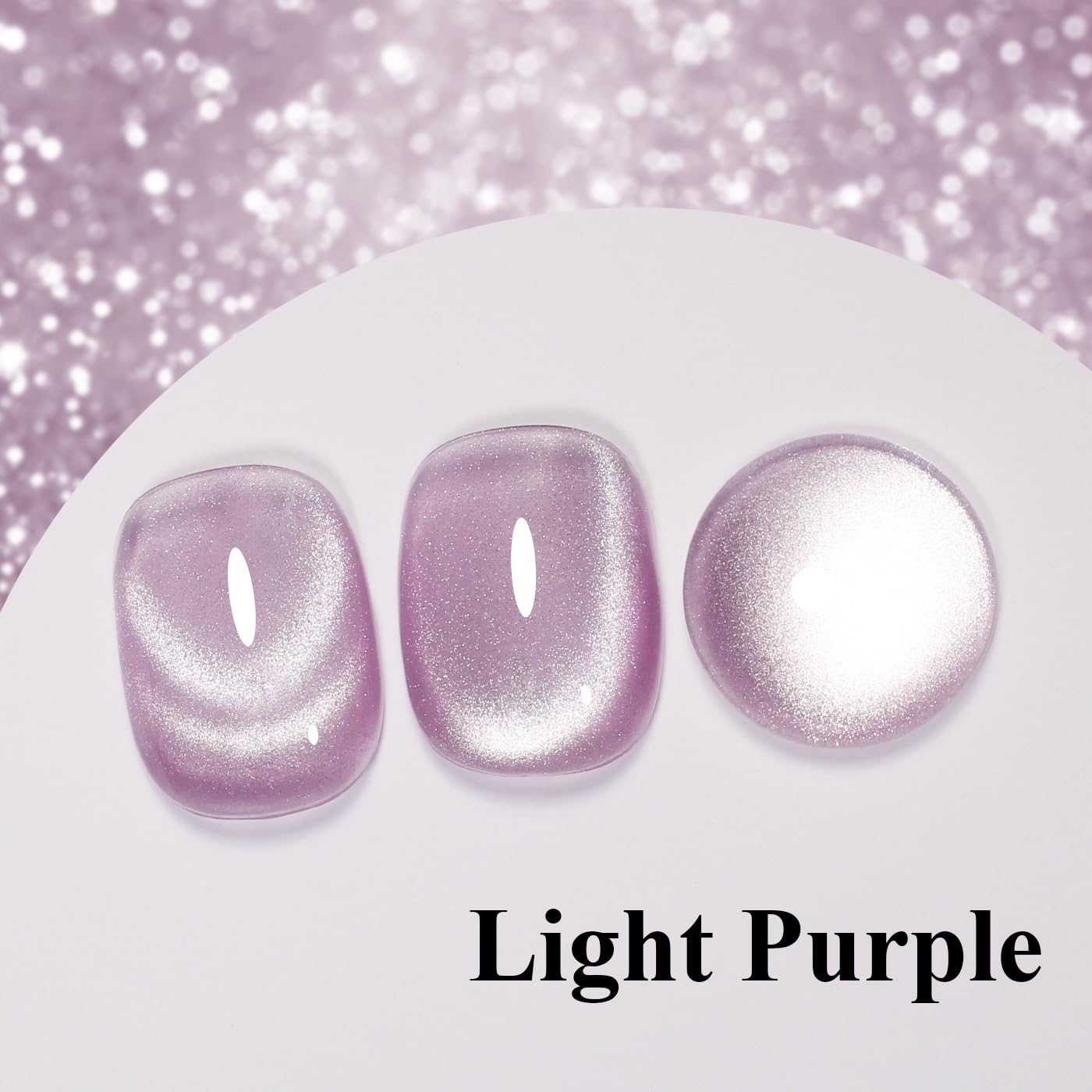 Imtiti Cat Eye Gel Nail Polish, Light Purple Holographic Magnetic Crystal Nail Gel Polish With Magnet Glittery Galaxy Spring Summer Kit Soak Off UV Led 10ML-Velvo Beauty