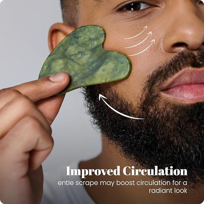 ROSELYNBOUTIQUE Gua Sha Facial Tools & Face Roller for Lift Wrinkless Natural Skincare Tool Jade Roller Guasha Tool for Face (Green)-Velvo Beauty