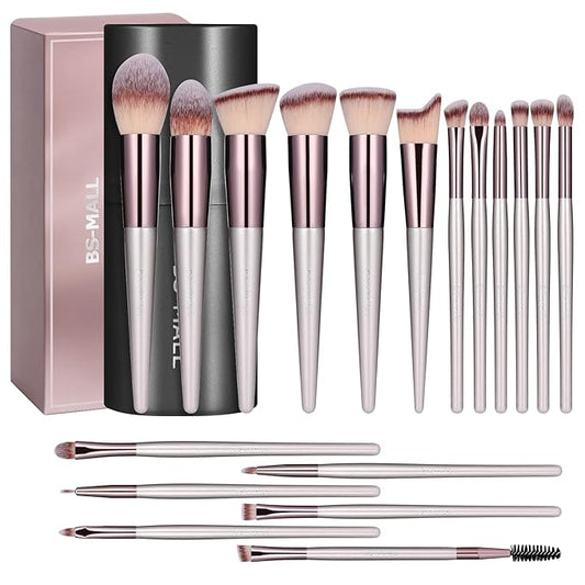 BS-MALL Makeup Brush Set 18 Pcs Premium Synthetic Foundation Powder Concealers Eye shadows Blush Makeup Brushes with black case-Velvo Beauty