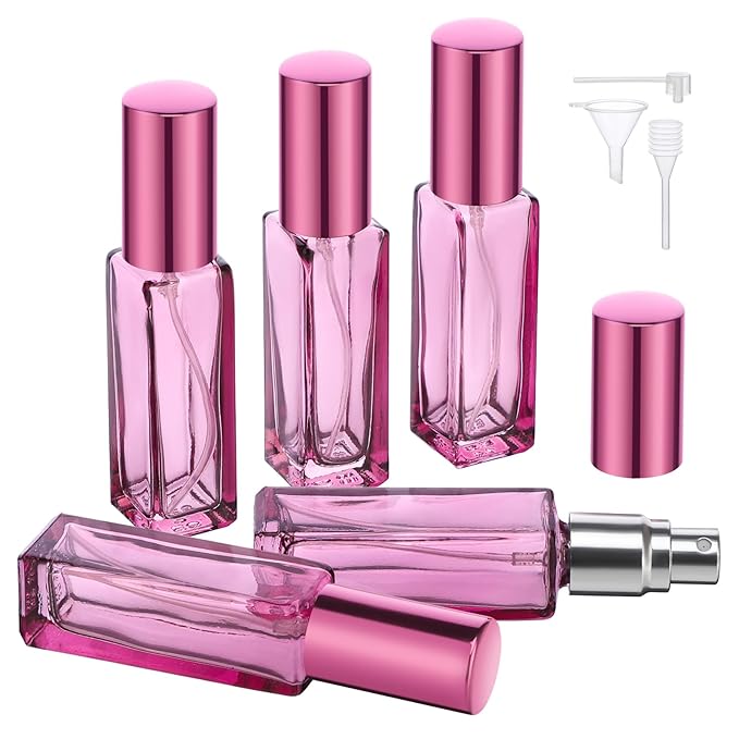 Segbeauty 5pcs Travel Refillable Atomizer, 10ML Empty Sprayer for Perfume, Mini Portable Glass Spray Bottle Dispenser for Cosmetic Accessories, Outgoing Travel Essentials-Velvo Beauty