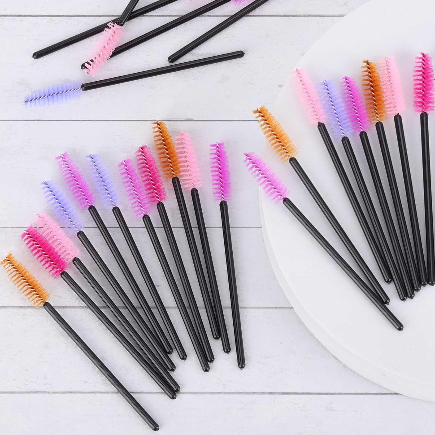 1000 Disposable Mascara Wands Eyelash Brushes Spoolies for Eyebrow Eye Lash Extension Multicolor-Velvo Beauty