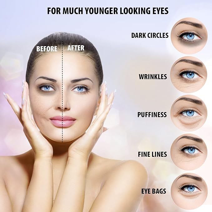 Under Eye Hydrogel E.G.F Eye Patches, 100% VEGAN CERTIFIED, Anti-Wrinkle Eye Patch, Treatment for Puffy Eyes, Eye Bags, Dark Circles Under Eye, Puffiness, Eye Patch with Hyaluronic Acid and-Velvo Beauty
