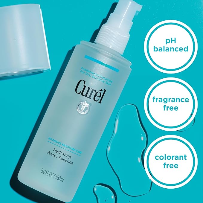 Curel Japanese Skin Care Hydrating Water Essence Toner, Water Based Face Moisturizer for Dry Skin, Serum for Face, 5 Oz-Velvo Beauty