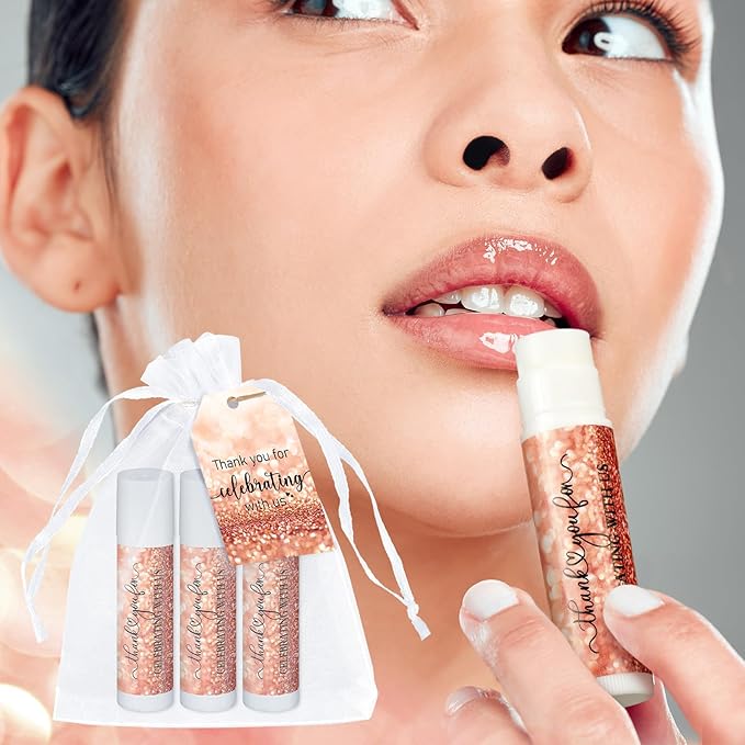 Dunzy 50 Pack Bridal Shower Favors Gifts Bulk Lip Balms Wedding Bachelorette Favors Baby Shower Favors Prizes Souvenirs Thank You Appreciation Gifts for Guests Women Men Coworker Staff-Velvo Beauty