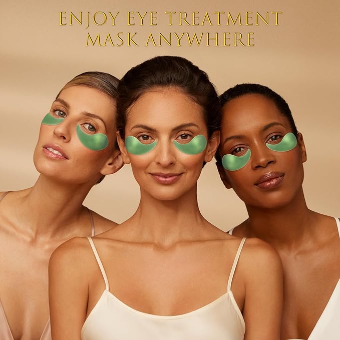 Green Seaweed Eye Mask– 60 Pcs - Gold Under Eye Mask Retinol & Collagen - Puffy Eyes and Dark Circles Treatments – Look Younger and Reduce Wrinkles and Fine Lines Undereye, Improve and Firm eye-Velvo Beauty