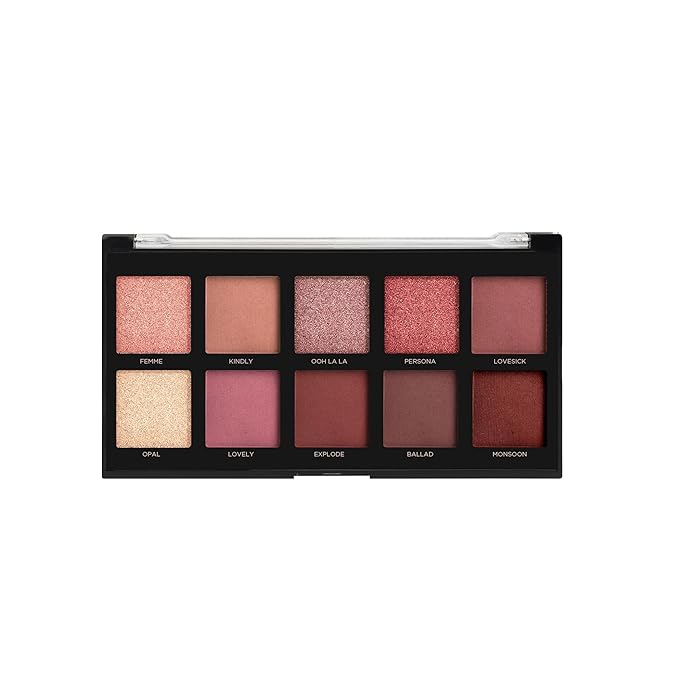 Profusion Cosmetics 10 Shade Eyeshadow Palette - High Pigmented Multi-Finish Colors, Vegan & Cruelty-Free, Create Stunning Looks On-the-Go - Travel-Friendly & Versatile Makeup, Mauve Hues-Velvo Beauty
