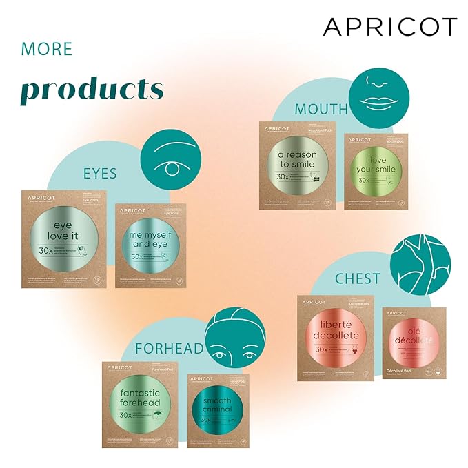 APRICOT Eye Patches with Hyaluronic Acid (pack of 1) I Anti-Aging Eye Pads "Me,Myself and Eye" I Reduces eye wrinkles I Reusable eye patches I Silicone pads against wrinkles I Made in Germany-Velvo Beauty