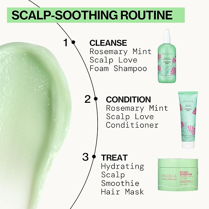 Pacifica Scalp Smoothie Hydrating Scalp Treatment & Leave-On Hair Mask, Cooling Relief for Dry, Flaky, Itchy Scalp & Thinning Hair, Vegan & Cruelty-Free, 6 fl oz-Velvo Beauty