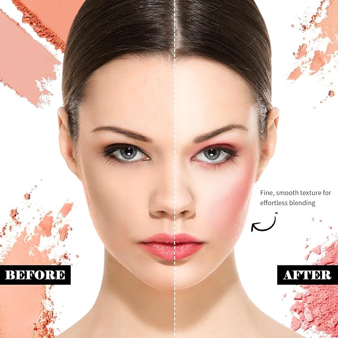 DAGEDA 8 Colors Blush Palette Makeup, Natural Face Blush for Cheeks, Smooth Powder Blush Palette with Brush,Facial Makeup Blushes Set-Velvo Beauty