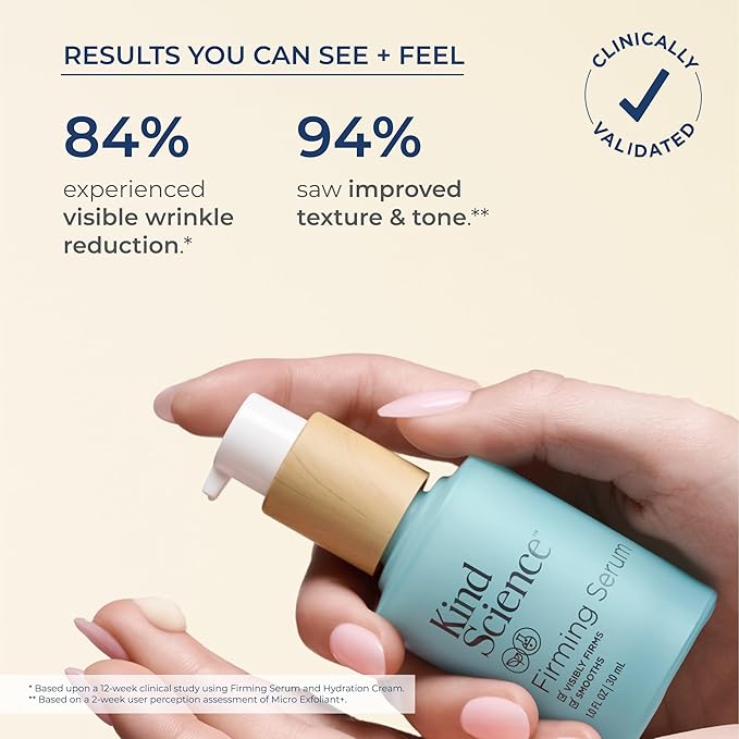 Kind Science by Ellen DeGeneres 2-Piece Skin Care Set with Micro Exfoliant & Firming Face Serum - Hyaluronic Acid Serum & Exfoliating Face Wash-Velvo Beauty